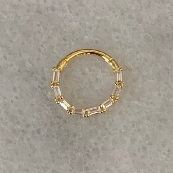 Modest Lu Jewelry - 18K Gold Stacked Crystal Conch Daith Cartilage Earring 

Brand New